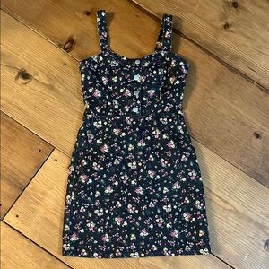 No Boundaries Floral Mini Dress - Black and Pink